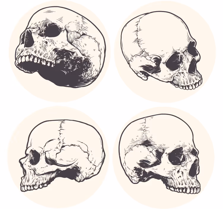 Untersetzer geek set mit totenkopf-illustrationen - TenStickers