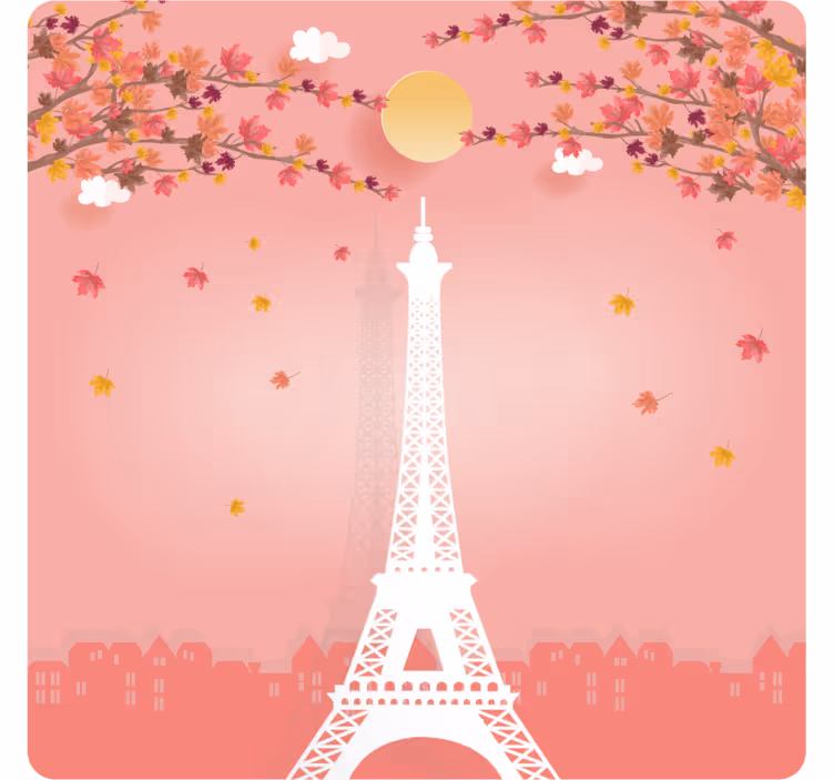 Untersetzer modern mit herbstszene eiffel tower - TenStickers