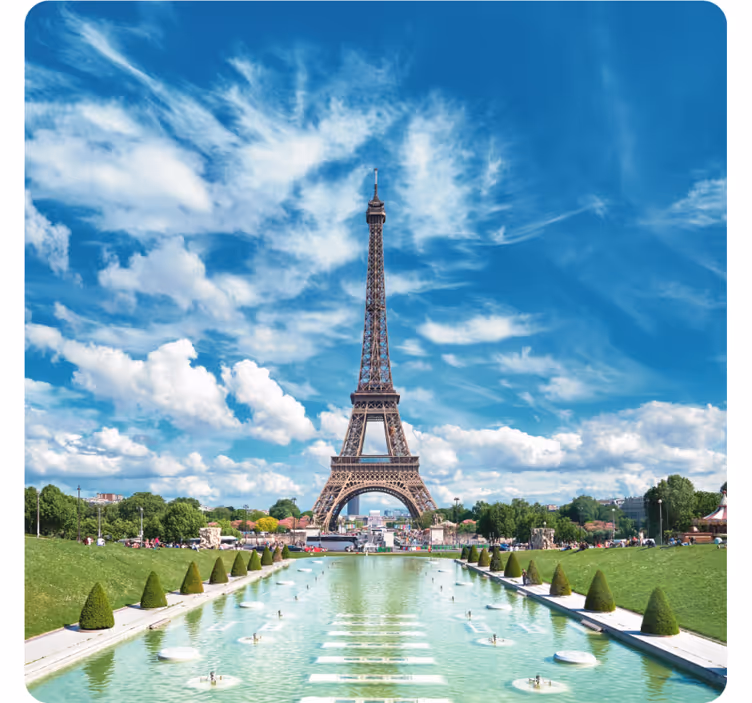 Untersetzer modern mit eiffel tower landschaft - TenStickers