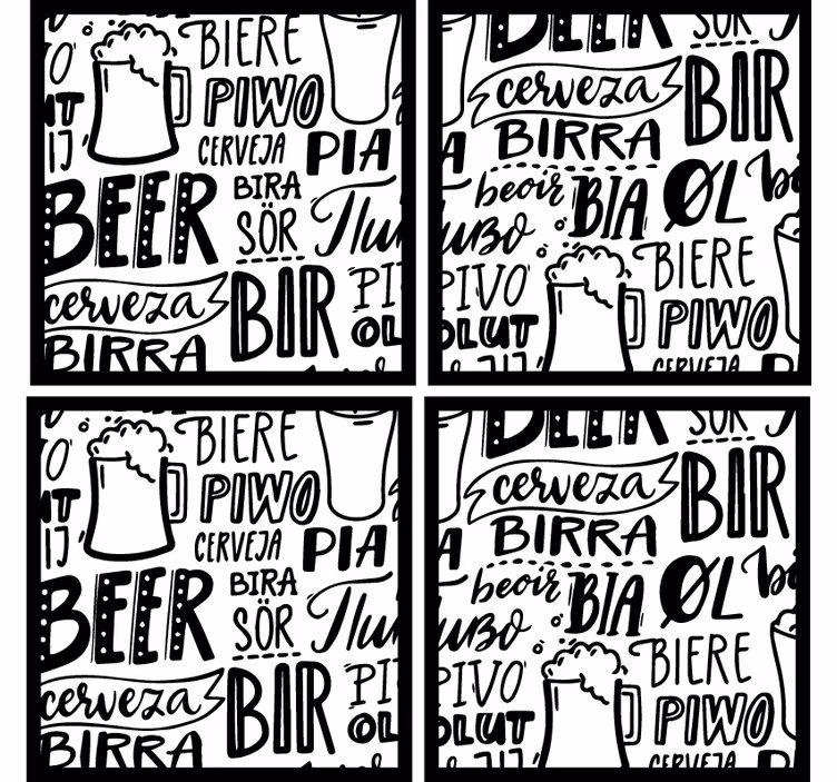 Untersetzer bier mit vielfältiger bierterminologie - TenStickers