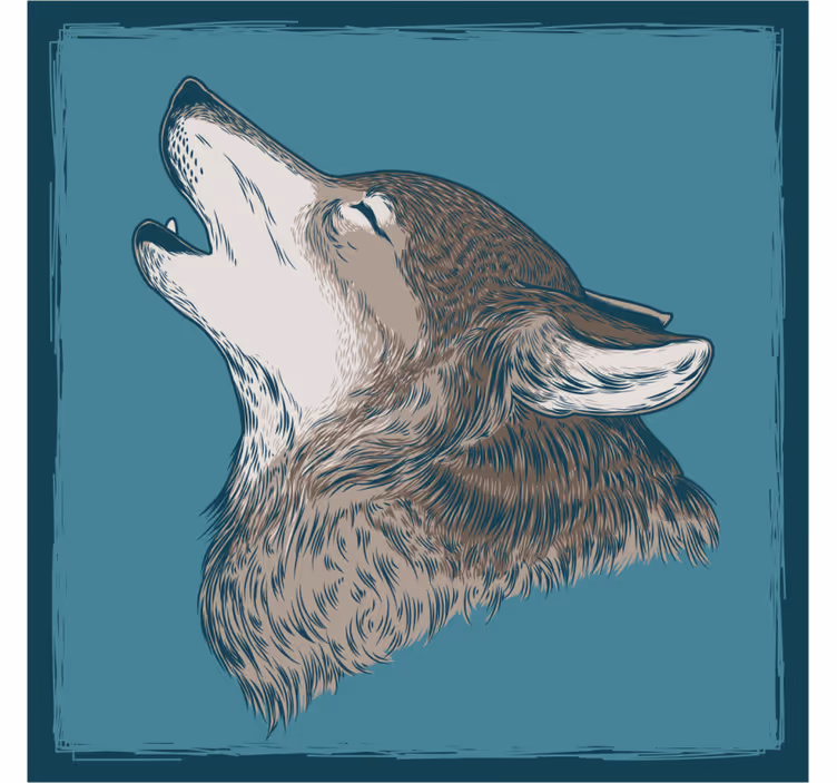 Untersetzer geek mit heulendem wolf motiv - TenStickers