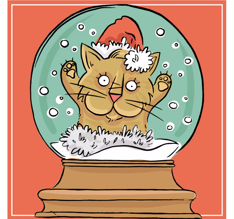 Untersetzer Weihnachten Lustige katze - TenStickers