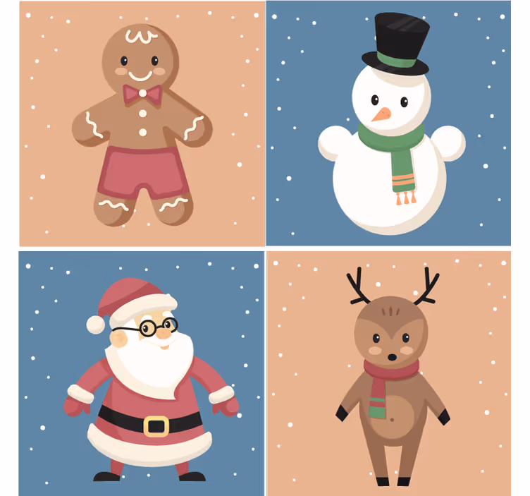 Untersetzer weihnachten lebkuchen figuren festlich - TenStickers