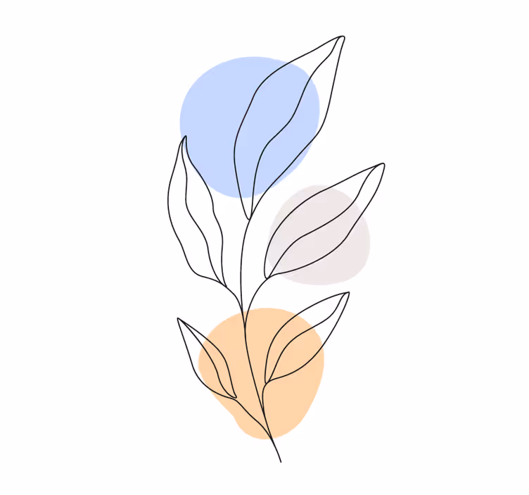 Untersetzer modern mit abstrakter botanischer linienkunst - TenStickers