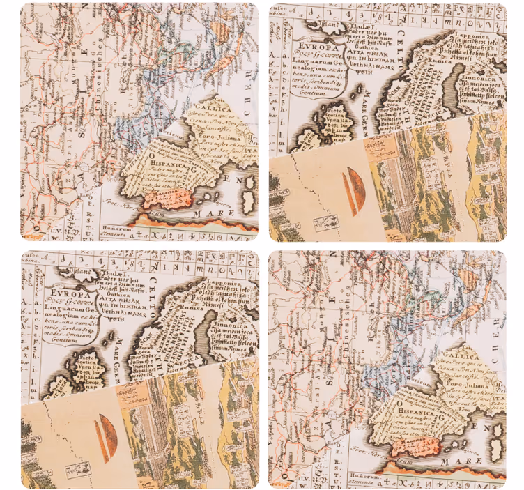 Untersetzer vintage Vintage karte - TenStickers