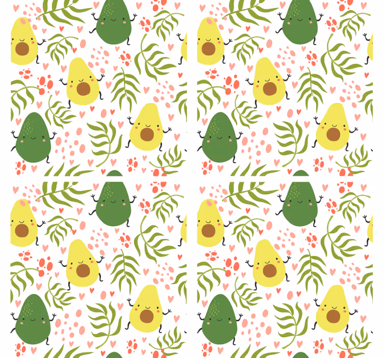 Untersetzer geek mit süßem avocado-muster - TenStickers