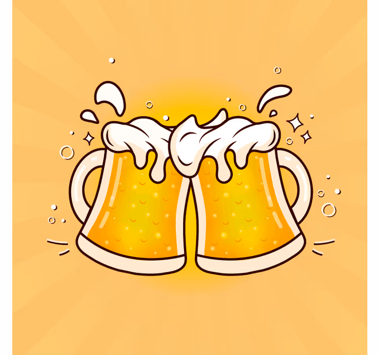 Untersetzer bier prost mit bierkrügen - TenStickers