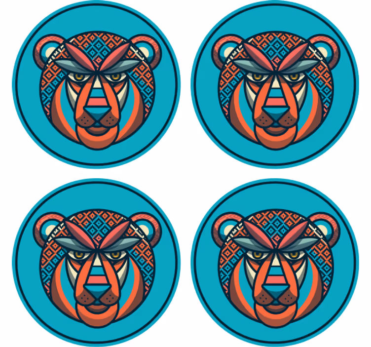 Untersetzer modern mit tribalem tiermotiv - TenStickers