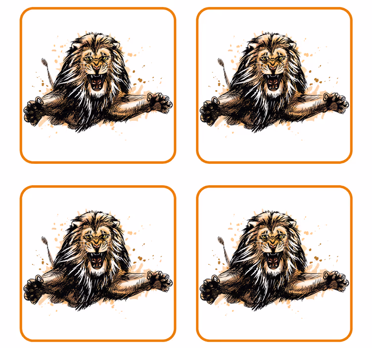 Vintage Untersetzer wilde löwenillustration - TenStickers