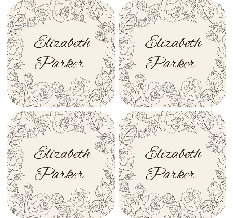 Untersetzer personalisiert Vintage-rosen - TenStickers