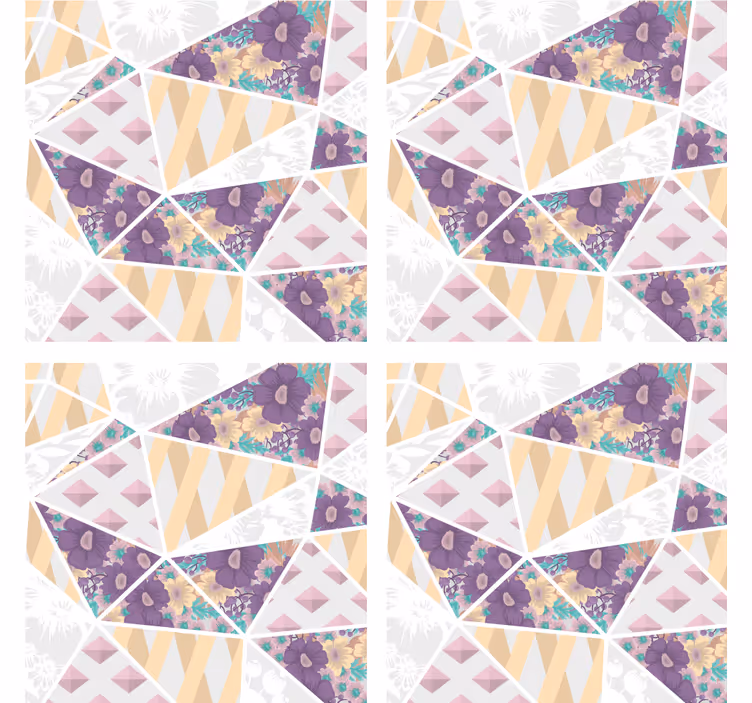 Untersetzer mit geometrischen blumendesigns - TenStickers