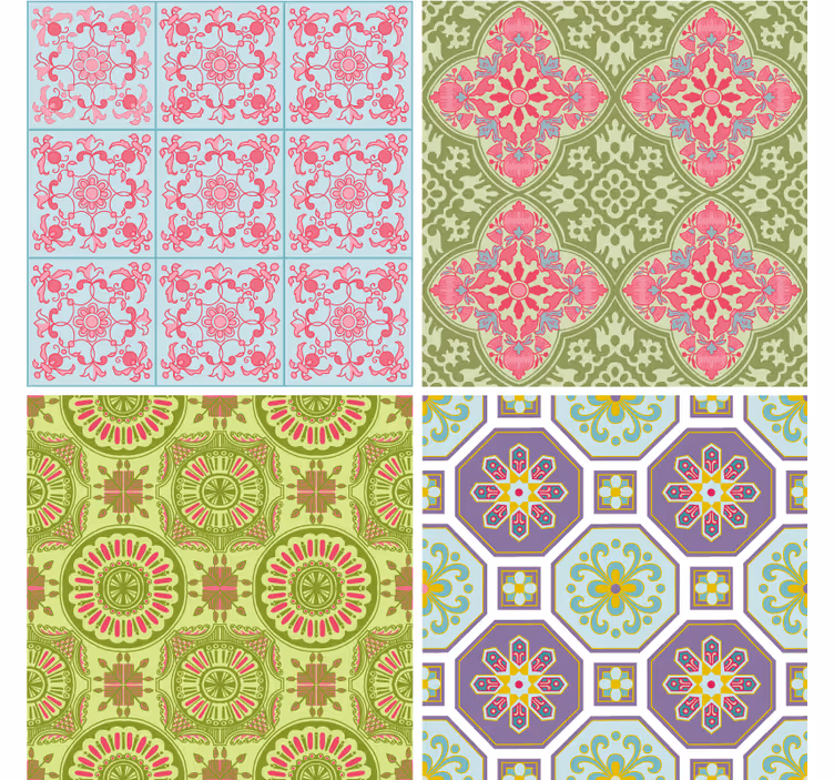 Untersetzer Fliese Bunt gemustert - TenStickers