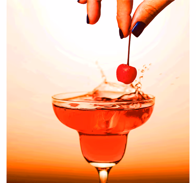 Untersetzer modern kirschspritzer cocktail freude - TenStickers