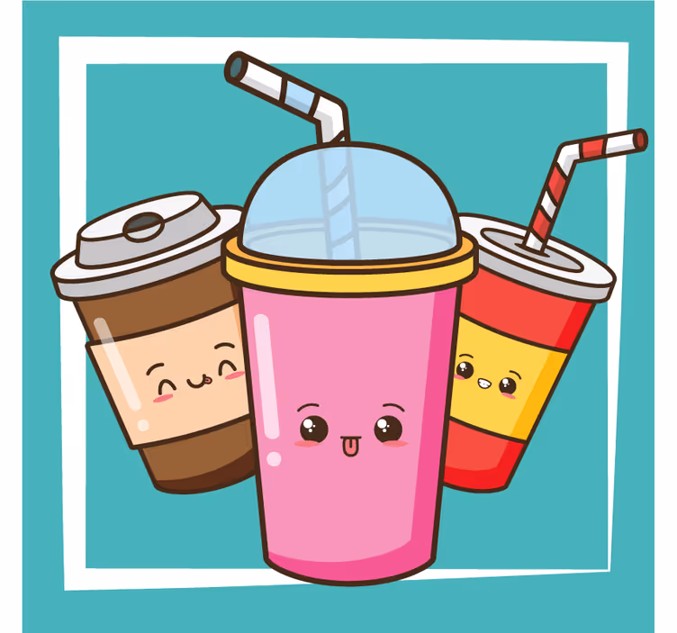 Untersetzer geek mit verspielten getränkefiguren - TenStickers