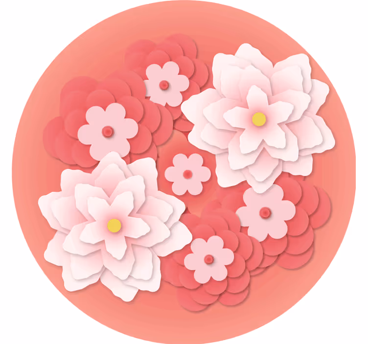 Untersetzer geek mit geschichtetem blumenarrangement - TenStickers
