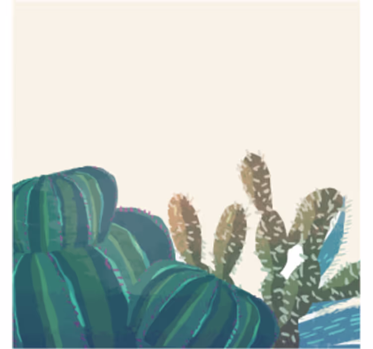Untersetzer cactus arrangement mit textur - TenStickers