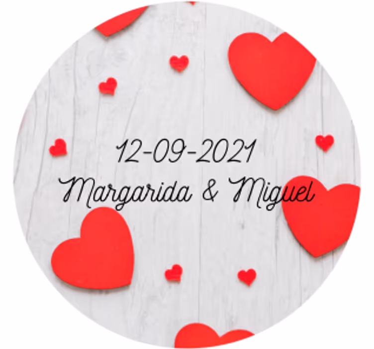 Bierdeckel hochzeit herzen & datum personalisierung - TenStickers