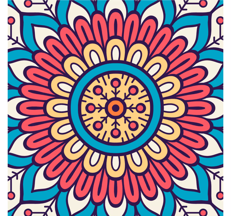Untersetzer mit kreisförmigem blumenmuster - TenStickers