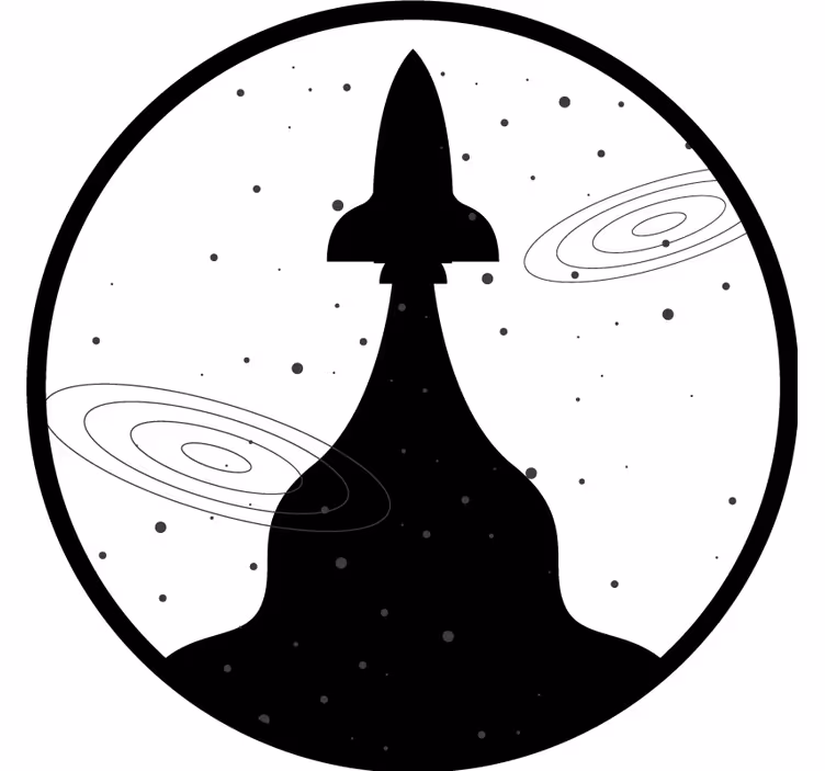 Untersetzer geek raketen-silhouette mit sternen - TenStickers