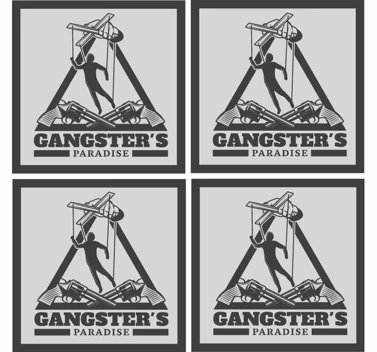 Untersetzer bier mit gangster-motiv illustration - TenStickers