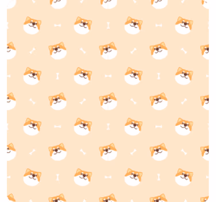 Untersetzer modern mit fröhlichen hundegesichtern - TenStickers