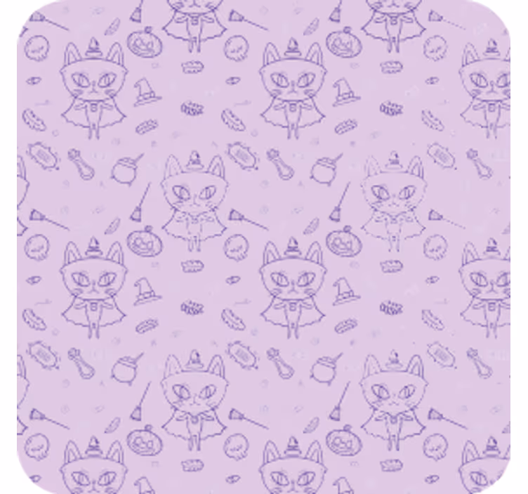 Halloween untersetzer mit verspielten katzenmotiven - TenStickers