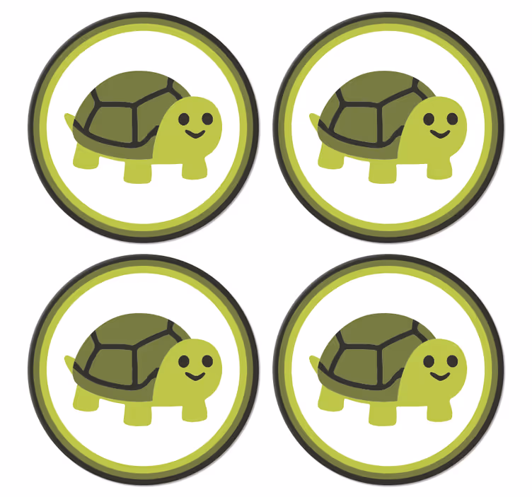 Untersetzer Modern Lustiger lächelnder schildkröten-cartoon - TenStickers