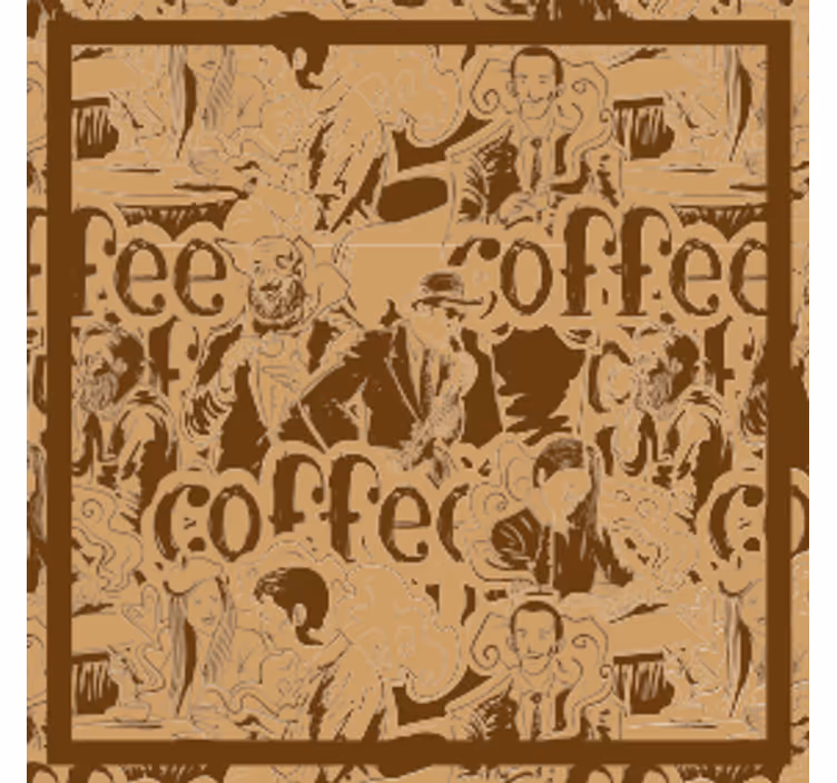 Untersetzer mit vintage kaffeefiguren - TenStickers
