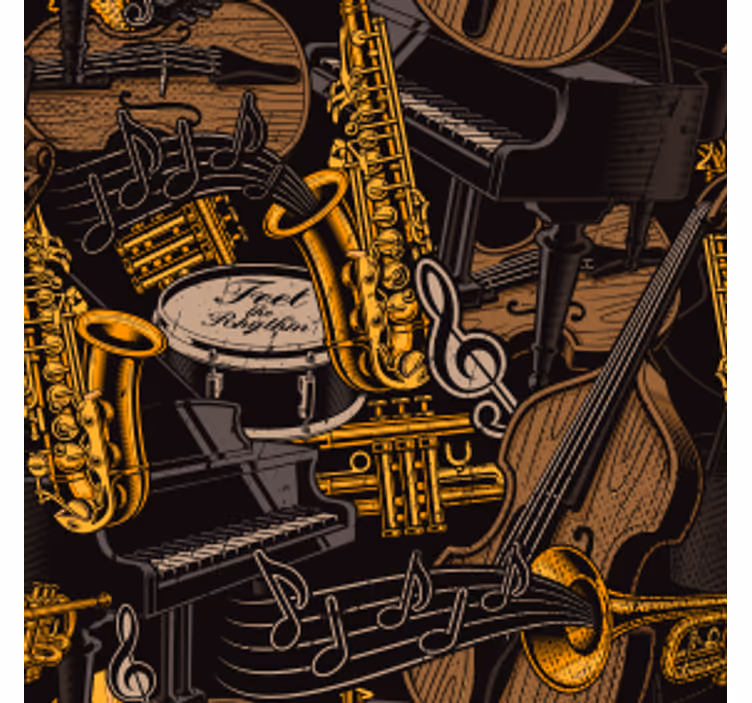 Untersetzer geek mit musikinstrumente-muster - TenStickers