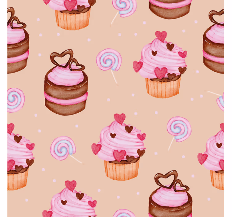 Personalisierte untersetzer mit süßem cupcake-muster - TenStickers