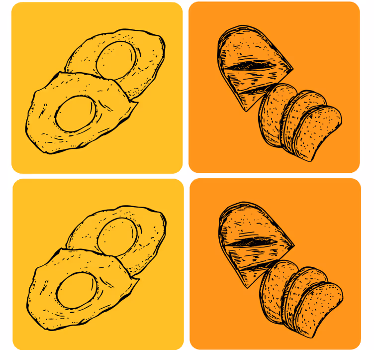 Untersetzer modern avocado und brot - TenStickers