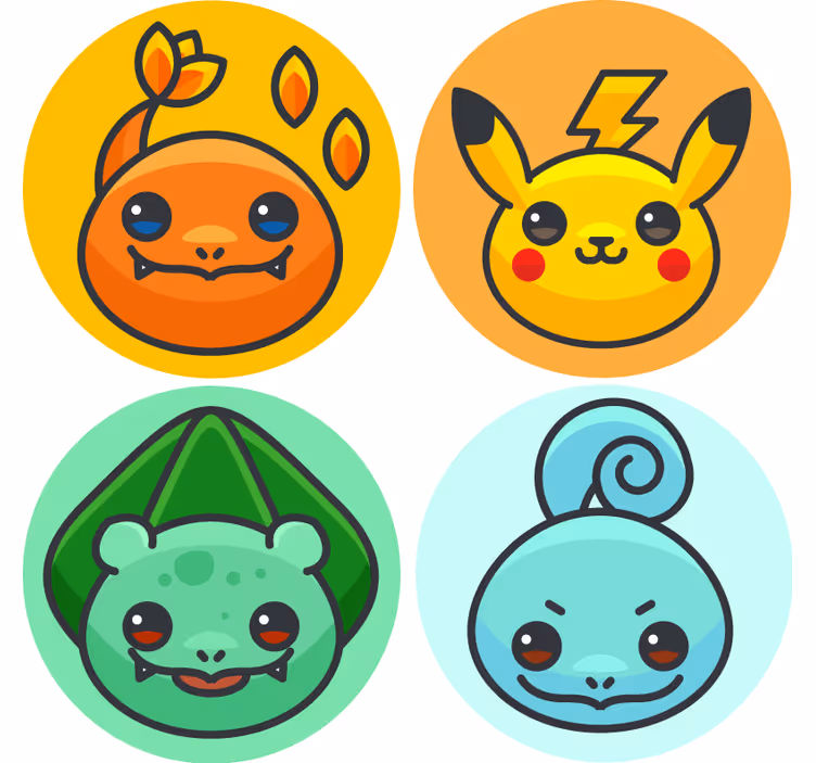 Pokemon charaktere mehr Untersetzer - TenStickers