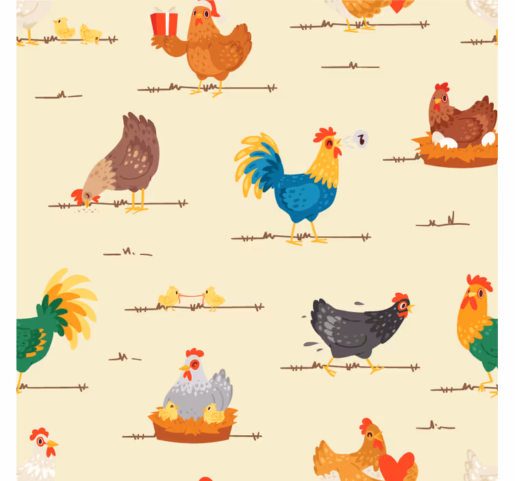 Untersetzer modern mit bunten bauernhoftieren - TenStickers