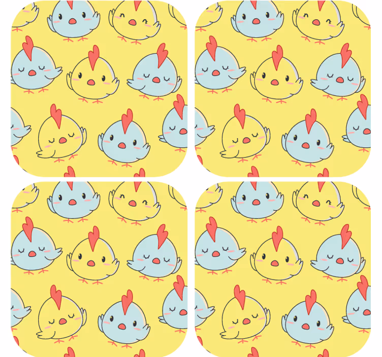 Untersetzer geek mit niedlichen hühnchen-gesichtern - TenStickers