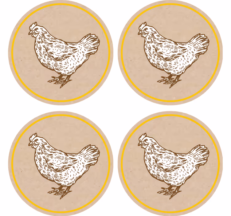 Vintage untersetzer mit charmantem hühnermotiv - TenStickers