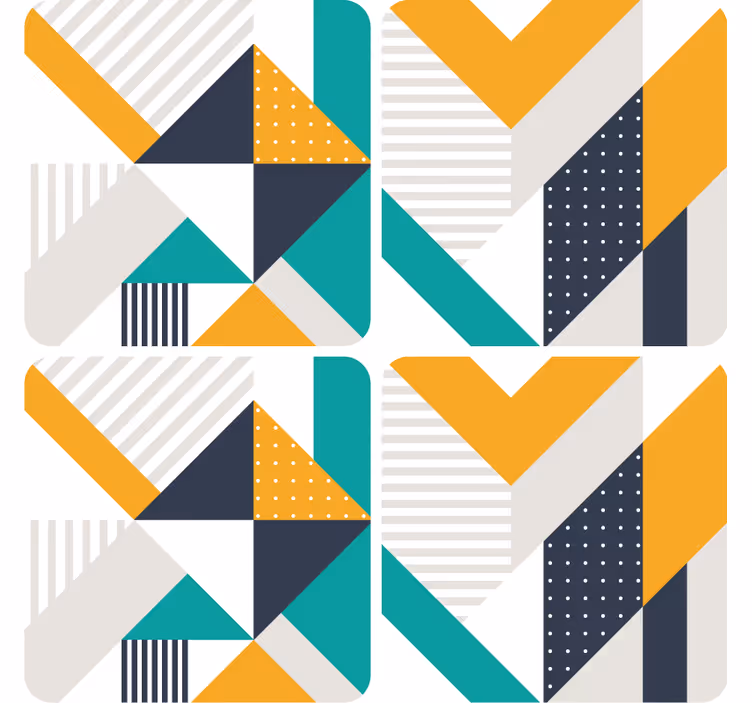 Untersetzer modern mit geometrischen farbblockmustern - TenStickers