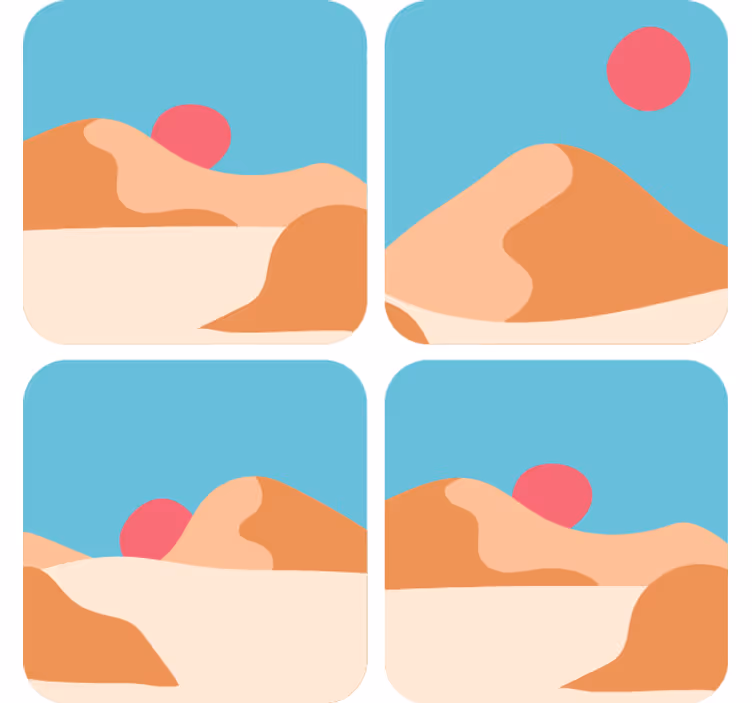 Untersetzer modern stilisierte wüstenlandschaft - TenStickers