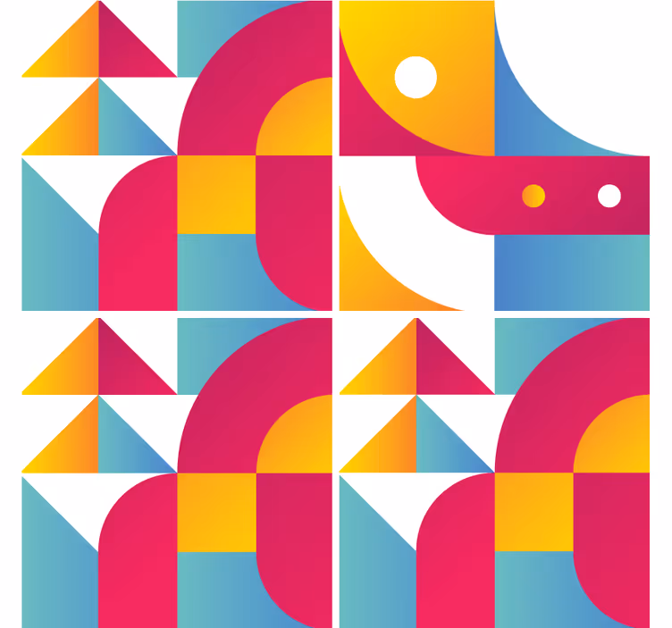 Untersetzer mit geometrischen musterformen - TenStickers