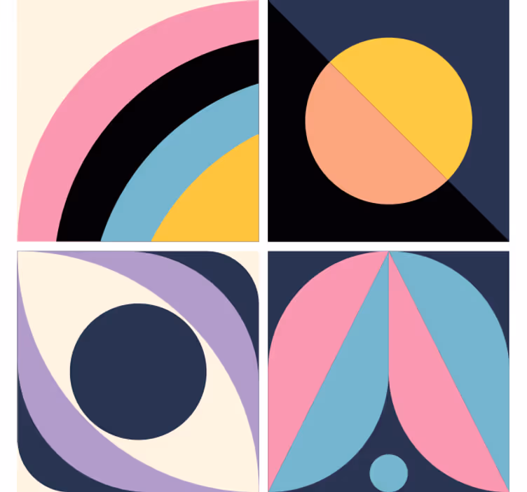 Untersetzer modern mit geometrischen farbblöcken - TenStickers
