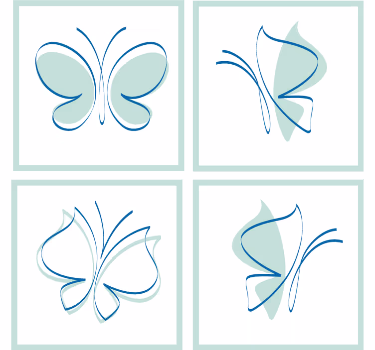 Untersetzer mit eleganten schmetterlingsmustern - TenStickers