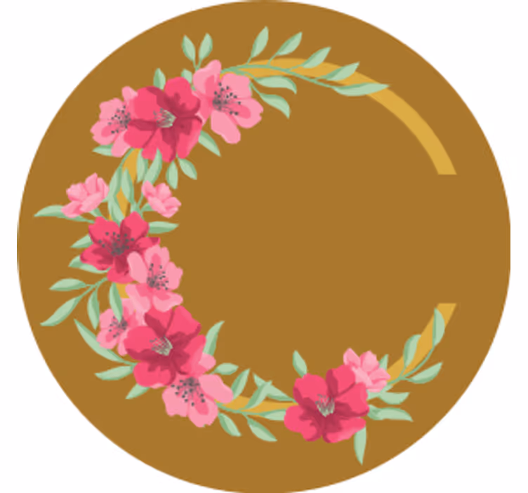 Untersetzer bier mit floralem runddesign - TenStickers