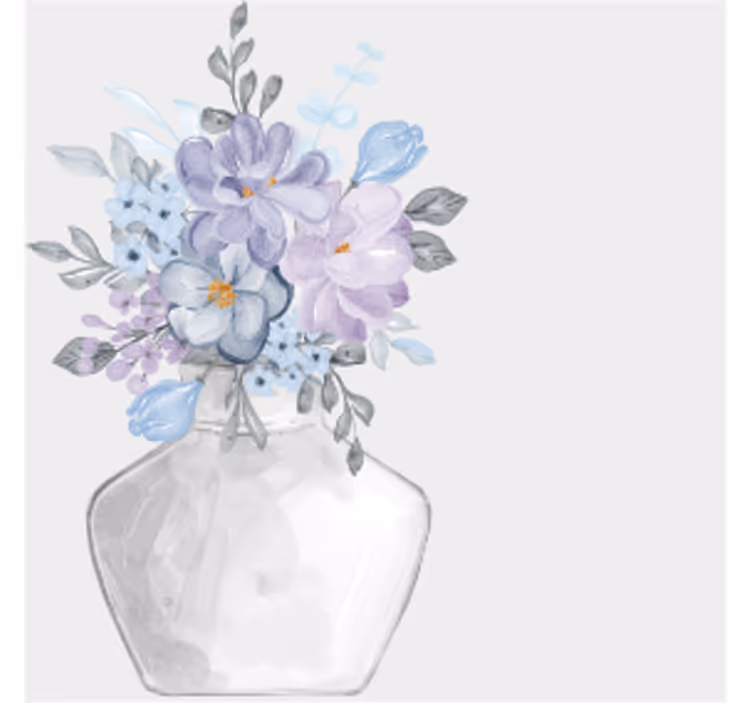 Untersetzer modern mit floraler anordnung in vase - TenStickers