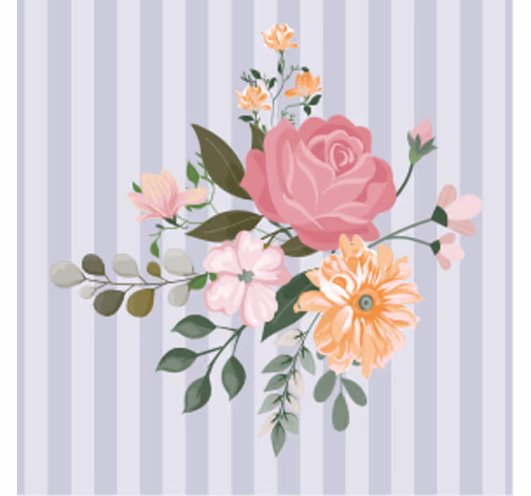 Untersetzer bier mit floralen streifenmuster - TenStickers