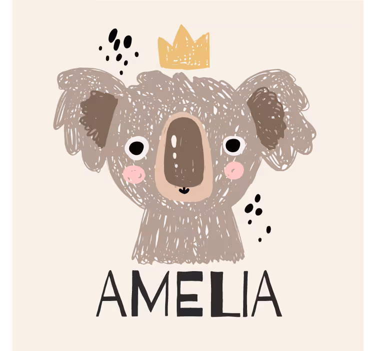 Untersetzer personalisiert Koala und personalisierter text - TenStickers