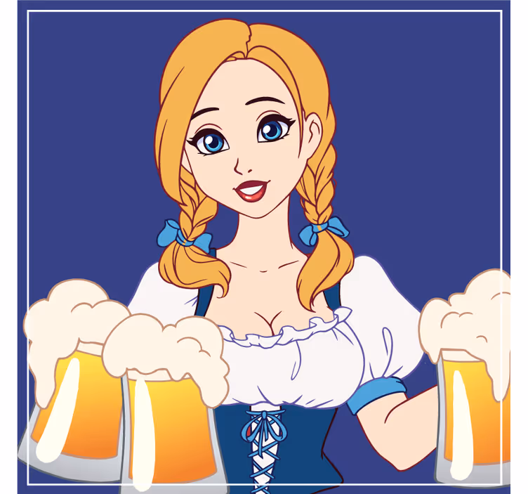 Untersetzer bier mit fröhlicher barkeeper-illustration - TenStickers