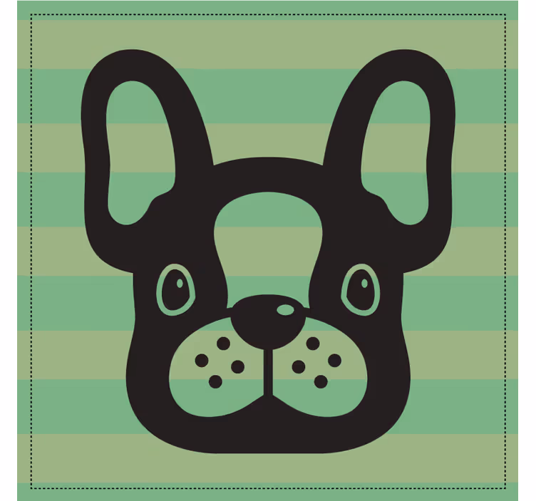 Untersetzer modern mit bulldoggen gesicht - TenStickers