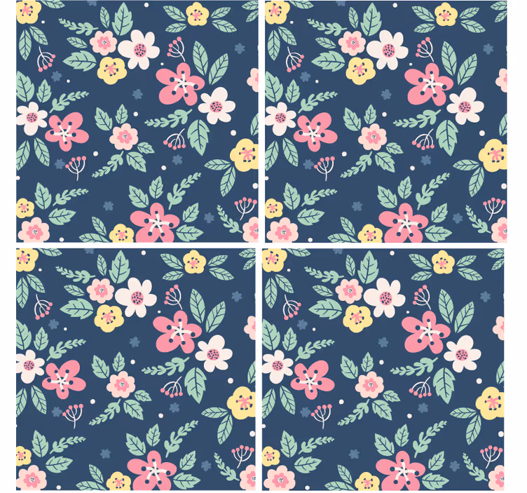 Untersetzer modern mit floralem muster - TenStickers