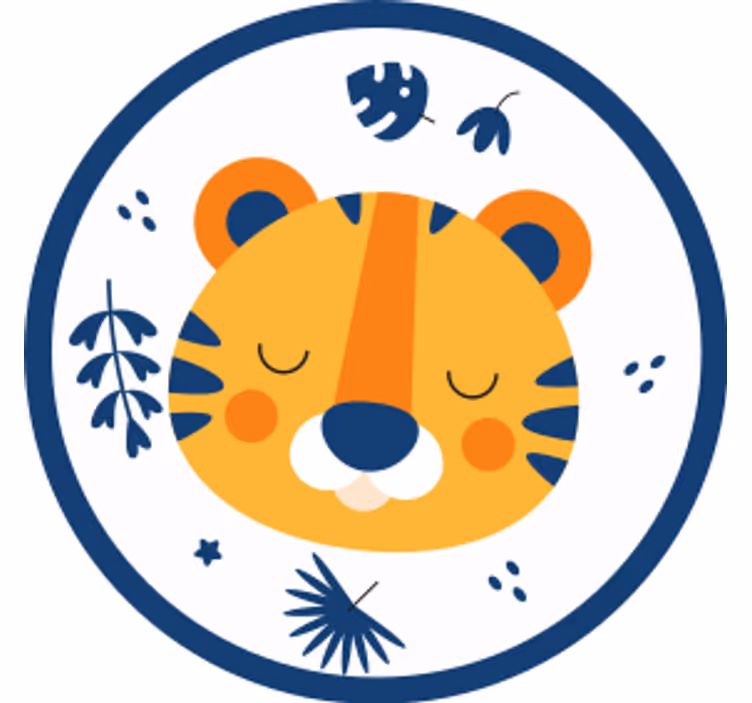 Untersetzer geek mit süßem tigergesicht - TenStickers