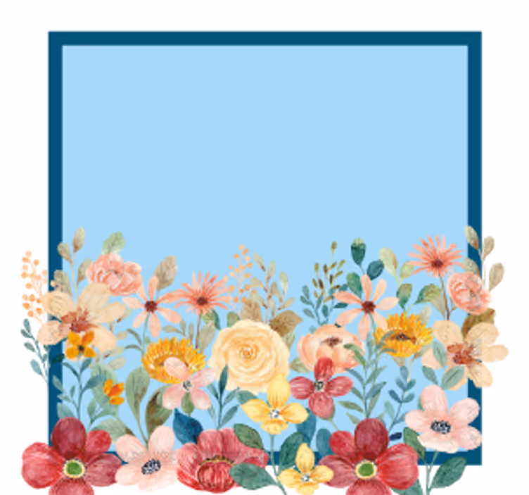 Personalisierte untersetzer mit floralem randdesign - TenStickers