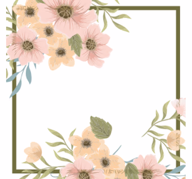 Untersetzer modern mit floralem randrahmen - TenStickers